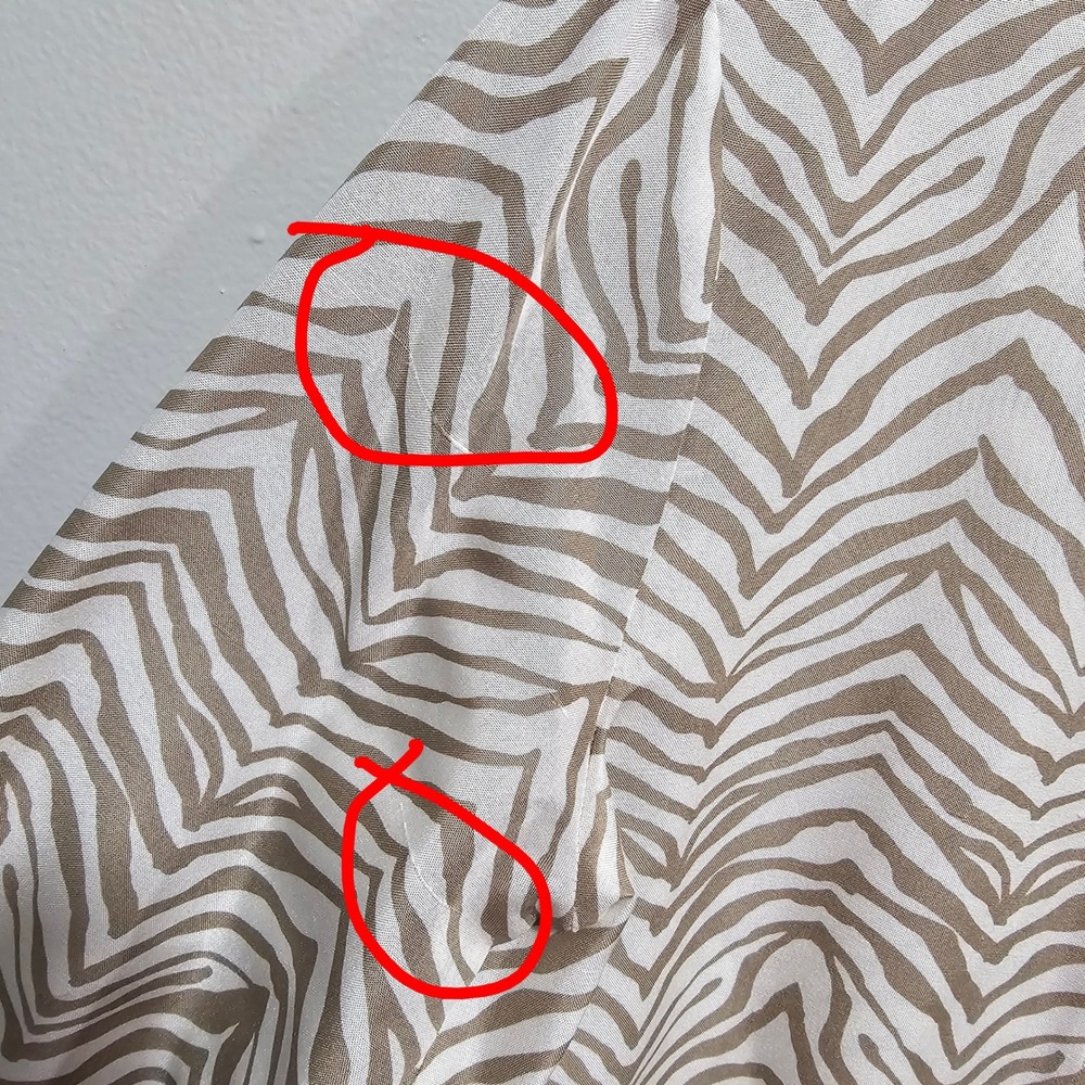 Lafayette 148 - Tan & Cream Zebra Print Button Front Long Sleeves Blouse Size S - Picture 10 of 10